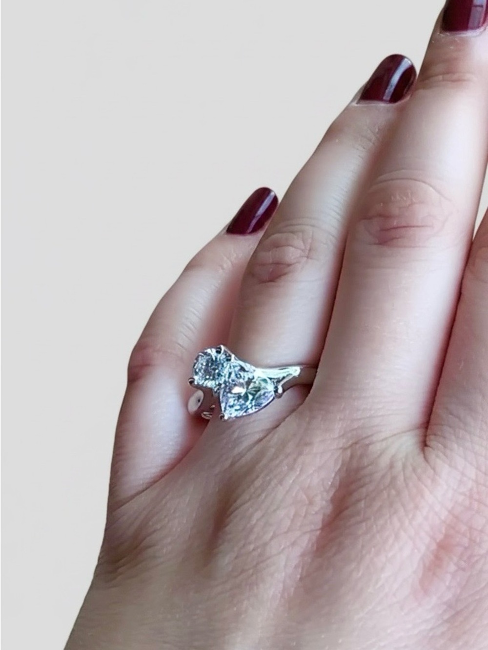 Sterling Silver 2 Stone Ring Size 10 - Picture 4 of 12